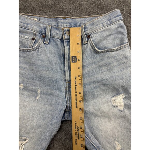 Levi's 501 Denim Shorts Womens 27 Blue Light Wash Button Fly Distressed Cutoff - Picture 5 of 11